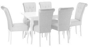 Rozkladací stôl Julia so 6 stoličkami ST63, Dostupné poťahy: Paros 05, Farby: biely / biely lesk Mirjan24 5903211009693