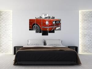 Červené auto - obraz (Obraz 150x105cm)