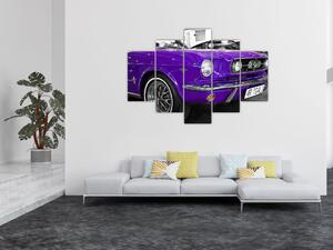 Fialové auto - obraz (Obraz 150x105cm)