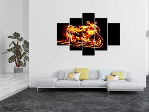 Horiace motorka - obraz (Obraz 150x105cm)