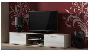 TV stolík SOHO 180 cm Farba: Biela/sivý lesk