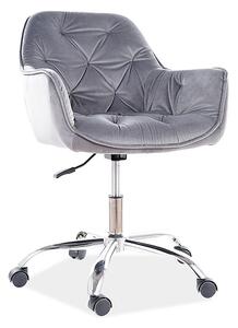 Kancelárske kreslo Q-190 VELVET, sivé