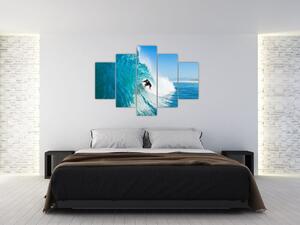 Surfer na vlne - moderný obraz (Obraz 150x105cm)