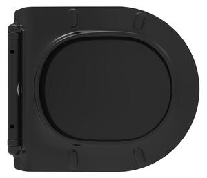 CERANO - Závesná WC misa Puerto, Rimless + sedátko Sedile, softclose - čierna matná - 35x50 cm