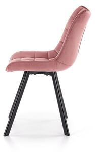 Halmar K332 jedálenská stolička nohy - čierne, sedák - ružový