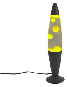 Lávová lampa priehľadná so žltým voskom vrátane LED - Molten Lava