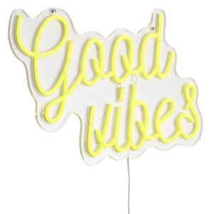 Neónové nástenné svietidlo žlté vrátane LED - Good Vibes
