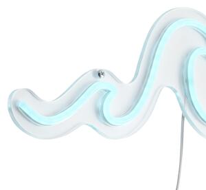 Neónové nástenné svietidlo modré vrátane LED - Wave