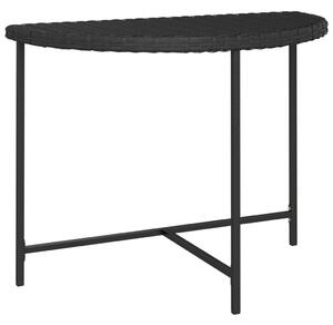Záhradný stôl čierny 100x50x75 cm polyratan
