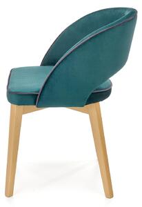 Halmar MARINO jedálenská stolička dub medový / čal. MONOLITH 37 (tmavo zelená)