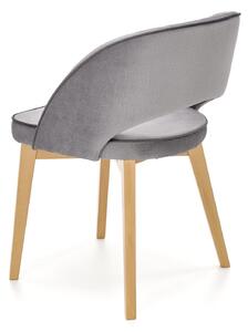 Halmar MARINO jedálenská stolička dub medový / čal. MONOLITH 85 (svetlo šedá)