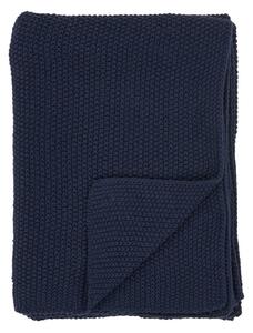 Tmavomodrá deka z recyklovanej bavlny 130x170 cm Santos – House Nordic