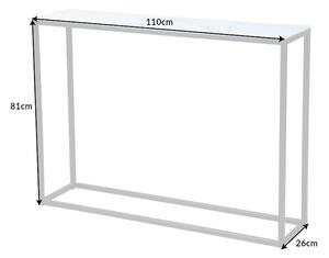 Konzolový stolík Elegance 110 cm so vzhľadom bieleho mramoru