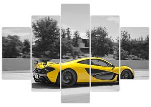 Žlté športové auto - obraz (Obraz 150x105cm)