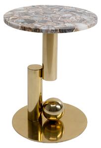 Agate príručný stolík sivo-zlatý Ø46 cm