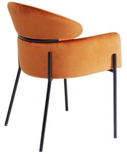 Alexia stolička zamatová oranžová/čierna