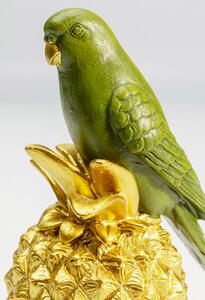 Ananas Parrot dekorácia 14 cm zelená/zlatá