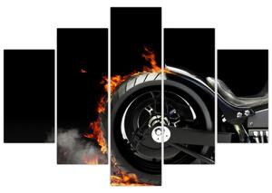Obraz horiace motorky (Obraz 150x105cm)