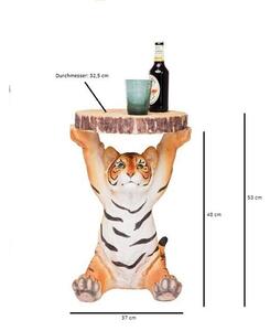 Animal príručný stolík tiger hnedý Ø35 cm