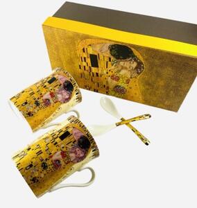 Porcelánové hrnčeky s lyžičkou Gustav Klimt 250ml