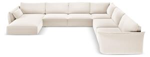 Béžová zamatová rohová pohovka (pravý roh/do "U") Vanda – Mazzini Sofas