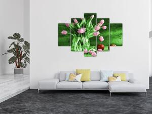 Tulipány vo váze, obraz na stenu (Obraz 150x105cm)