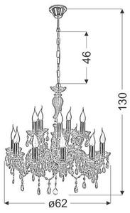 Zlatý krištáľový luster Maria Teresa pre žiarovku 12x E14 – LED lustre a svietidlá > Kolekcie svietidiel > Kolekcia svietidiel MARIA