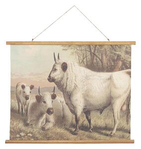 Nástenný dekoratívne plagát s kravami - 100 * 2 * 75 cm - Clayre & Eef