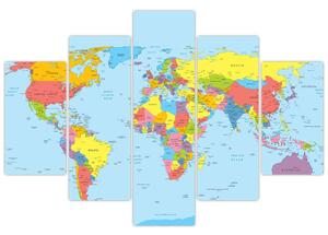 Mapa sveta - obraz (Obraz 150x105cm)