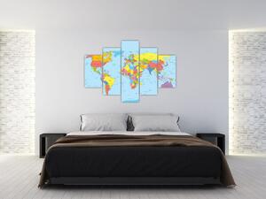 Mapa sveta - obraz (Obraz 150x105cm)