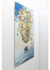 Balloon Elephant sklenený obraz viacfarebný 100x150 cm