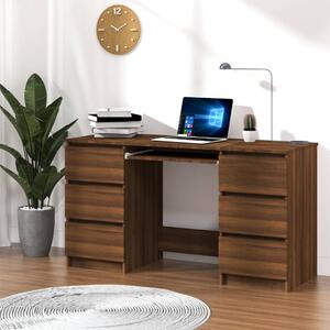 Písací stôl hnedý dub 140x50x77 cm spracované drevo