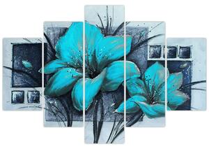Obraz modré kvety (Obraz 150x105cm)