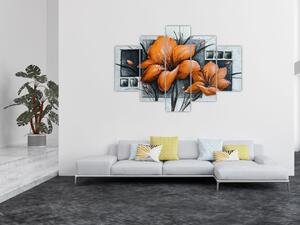Obraz oranžovej kvety (Obraz 150x105cm)