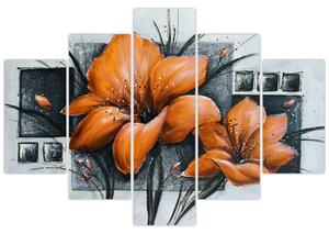 Obraz oranžovej kvety (Obraz 150x105cm)