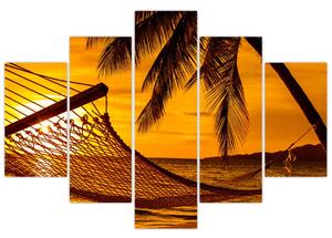 Západ slnka na pláži, obraz (Obraz 150x105cm)