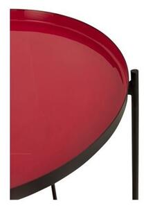 Červený kovový odkladací stolík Cerise - 32 * 8 * 60 cm
