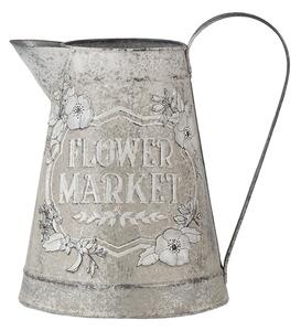 Dekoratívne béžový džbán Flower market s patinou - 17 * 17 * 23 cm