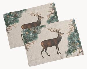 Ľanové prestierania Wild Deer, 2 ks