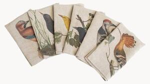 Ľanové obrúsky Woodland Birds, 6 ks