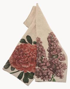 Ľanové kuchynské utierky Peony & Lilac, 2 ks
