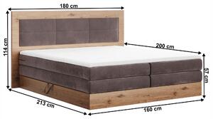 KONDELA Boxspringová posteľ 160x200, hnedá, RENIZE NEW
