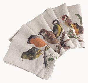 Ľanové obrúsky Small Birds, 6 ks