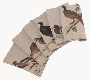 Ľanové obrúsky Forest Birds, 6 ks