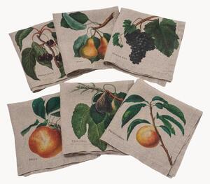 Ľanové obrúsky Fruits, 6 ks