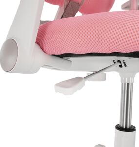 KONDELA Rastúca stolička s podnožou a trakmi, ružová/biela, ANAIS
