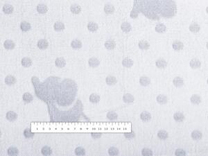 Biante Detská mikroplyšová deka MIP-024 Svetlo sivé sloníky a bodky 150x200 cm