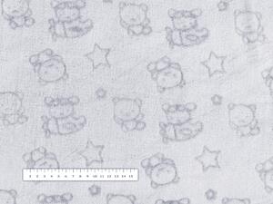 Biante Detská mikroplyšová deka MIP-026 Svetlo sivé medvedíky 150x200 cm