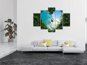 Abstraktný obraz surfistov (Obraz 150x105cm)