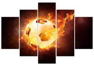 Obraz horiaceho futbalovej lopty (Obraz 150x105cm)